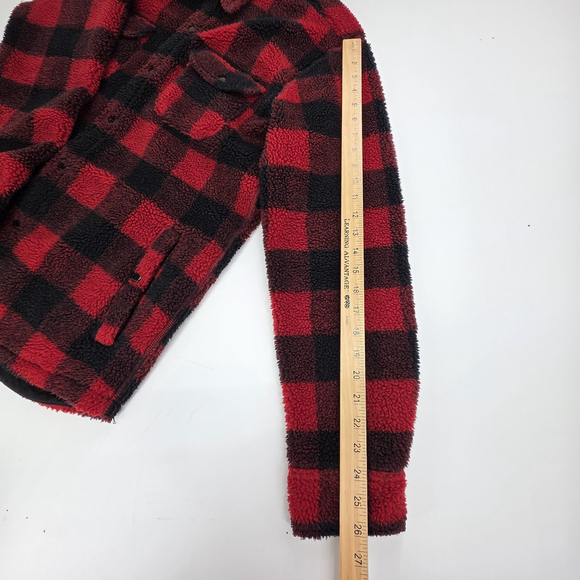 Americana Workwear Levi’s Sherpa Trucker Jacket Men L Buffalo Plaid Ranch - Picture 11 of 12